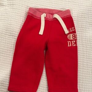 GAP Red Kids Joggers with Cream Accents